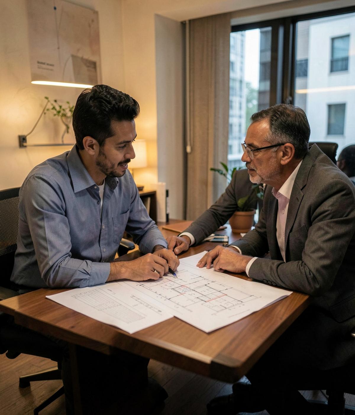 Property consultation at the DHYAVI INFRA SOLUTIONS PVT. LTD. office